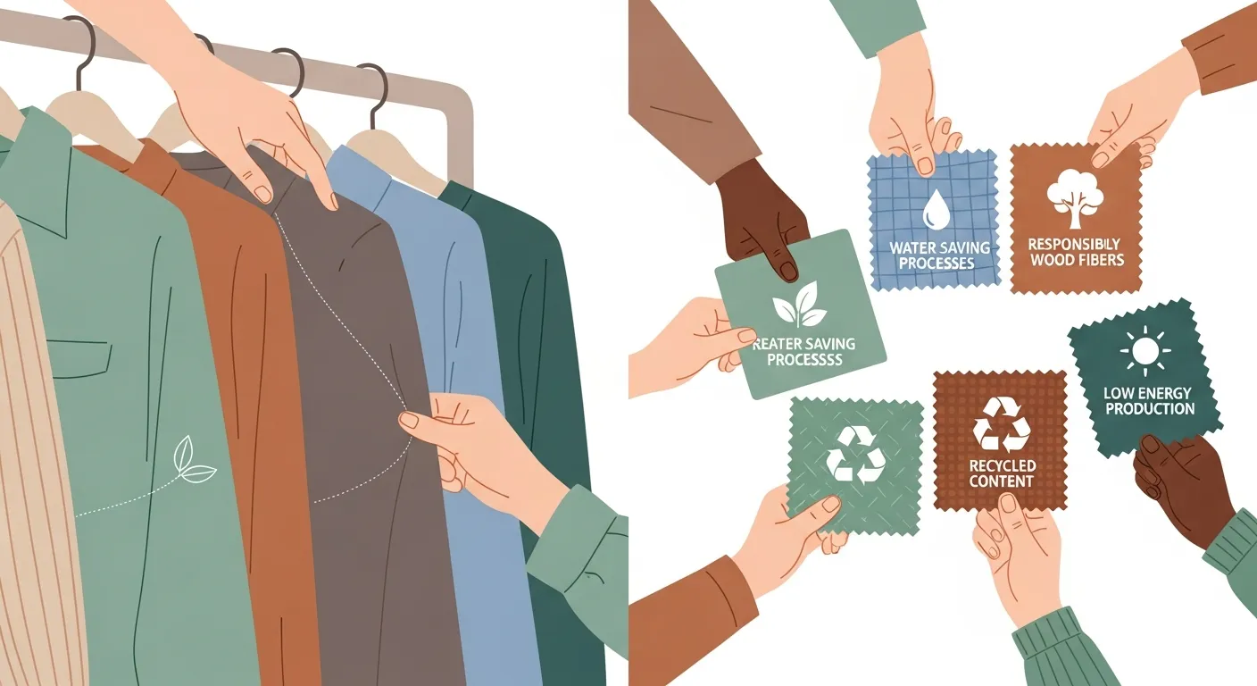 Close-up of eco-friendly fabrics like organic cotton and linen highlighting sustainable fashion material choices