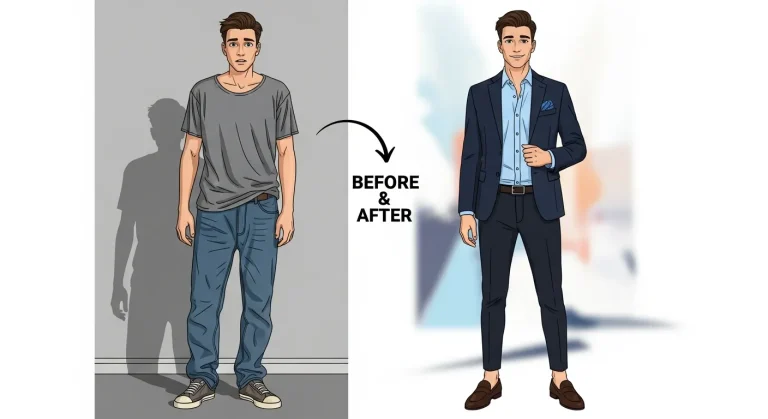 Man upgrading his style with modern outfit and confident look How to Get Better Style.